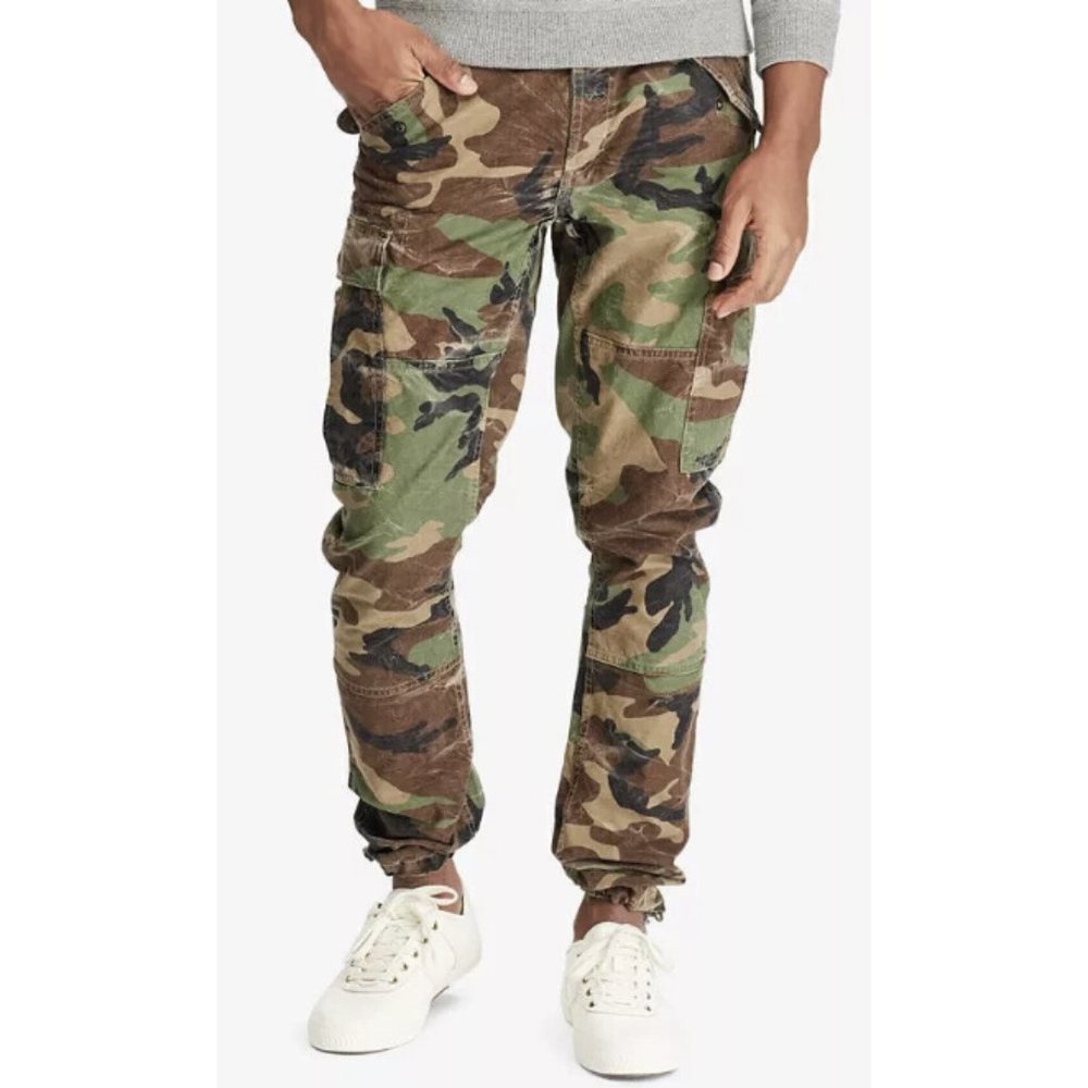 POLO RALPH LAUREN Men's Green Surplus Camo Utility Cotton Canvas Cargo Pant - Picture 1 of 16